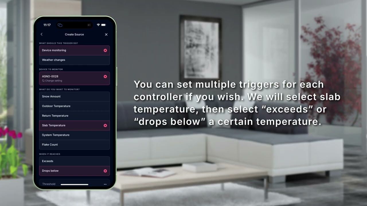 Set up automated triggers with the SensorLinx Mobile App